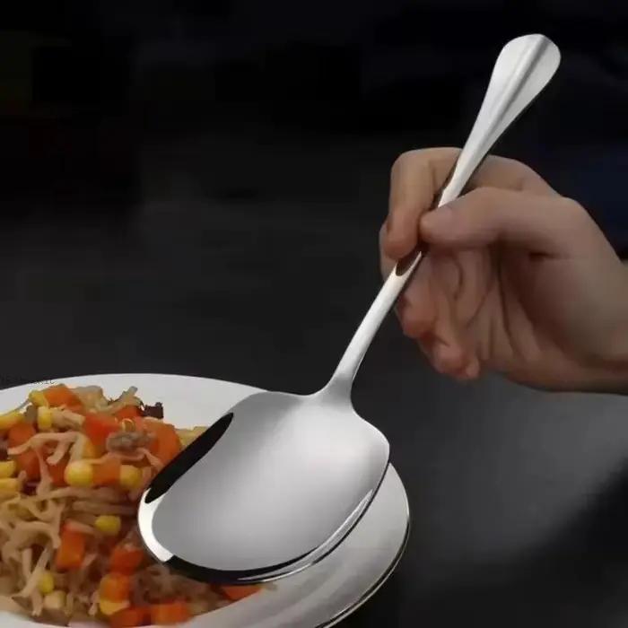 Grande cuillère à riz ergonomique en acier inoxydable