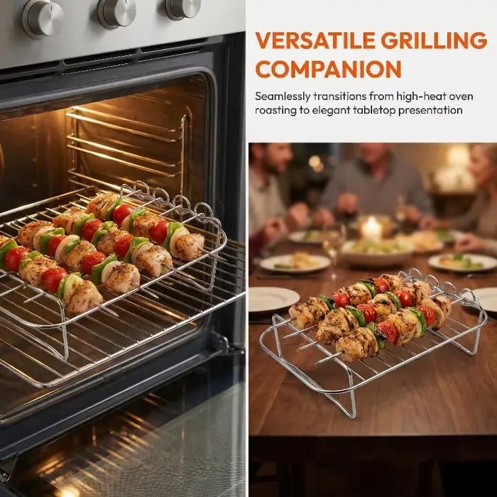 Accessoires pour friteuse à air électrique BBQ, grille double couche en acier inoxydable 430, grille vapeur, grille pour friteuse à air, cuisine, salle à manger et bar