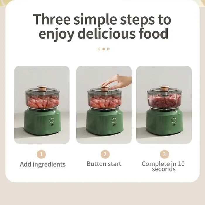 Trancheuse de cuisine multifonctionnelle en acier, hachoir à aliments, coupe-légumes, trancheuse USB, mini hachoir à aliments pour bébé, centre commercial