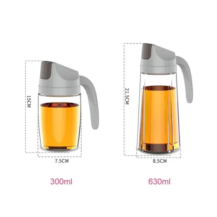 Bouteille d'huile en verre à ouverture automatique, pot de stockage d'assaisonnement créatif, outil de cuisine pratique, évaluation de l'assaisonnement liquide