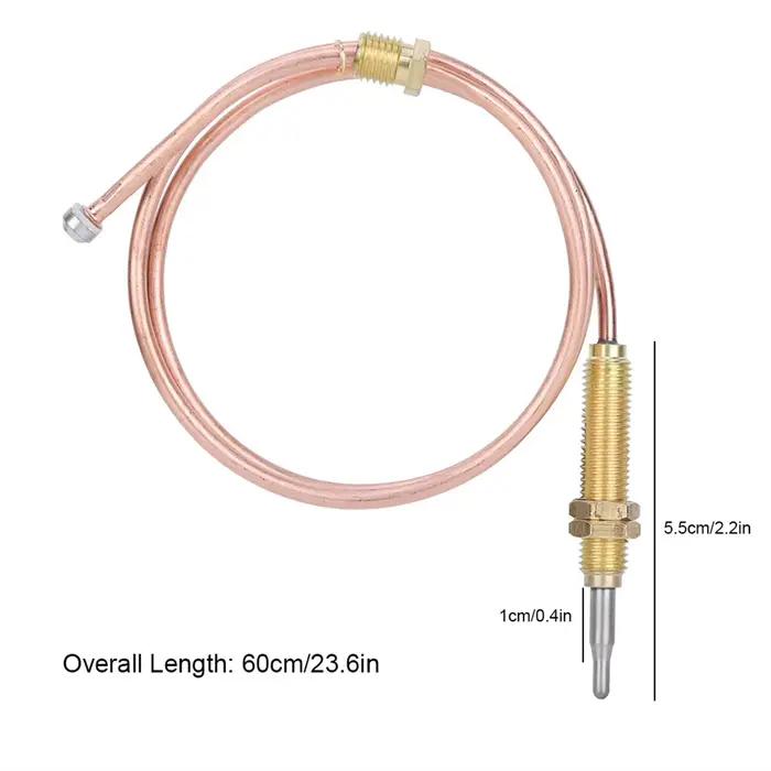 Sonde de Thermocouple à filetage M8, sonde de Thermocouple à gaz chauffant 600mm pour cheminée, accessoires de gril de barbecue