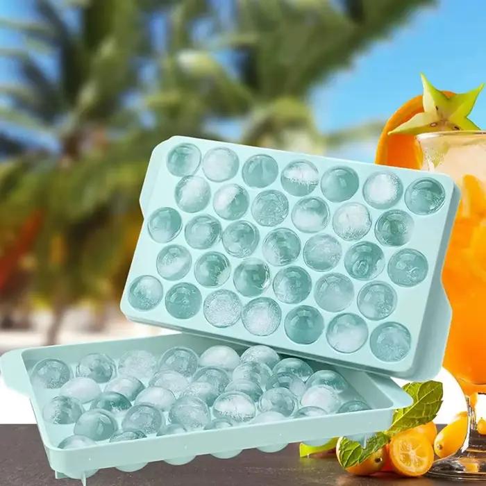 Boîte à glaçons créative avec pelle à glace, boîte de rangement de boules de glace à 3 couches avec couvercle, moules à glaçons de grande capacité pour la maison