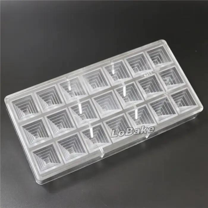 Moule à chocolat en forme de pyramide, 21 cavités, 3cm de hauteur, PC, en Polycarbonate, pour sugarcraft, pour la cuisine domestique, fournitures de cuisson DIY