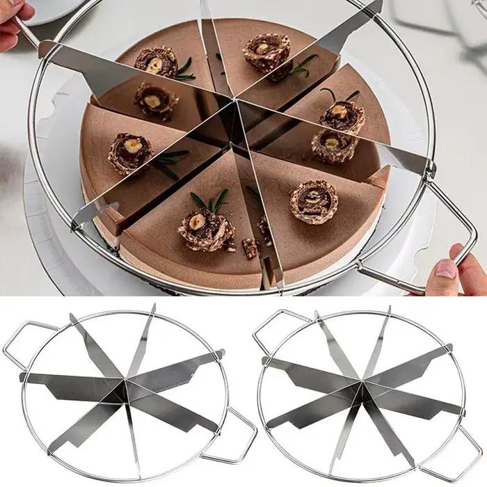 Séparateur de gâteau en acier inoxydable, 6/7/8 Divisions, coupe-Pizza, trancheur de cheesecake, pâtisserie ronde, fromage, Pizza, presse à découper, Machine-outil