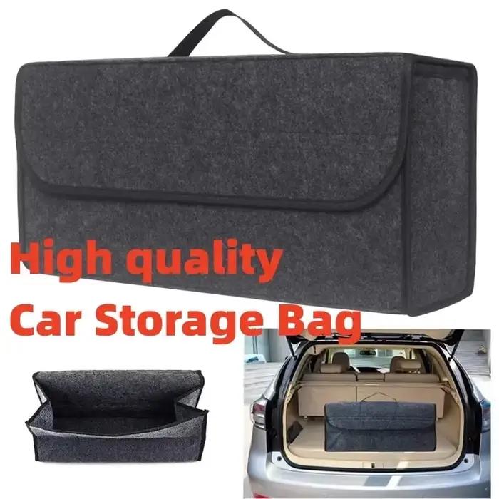 Boîte de rangement accessoires grand compartiment antidérapant coffre organisateur de rangement outil sac de rangement de voiture organisateur de coffre de voiture feutre doux