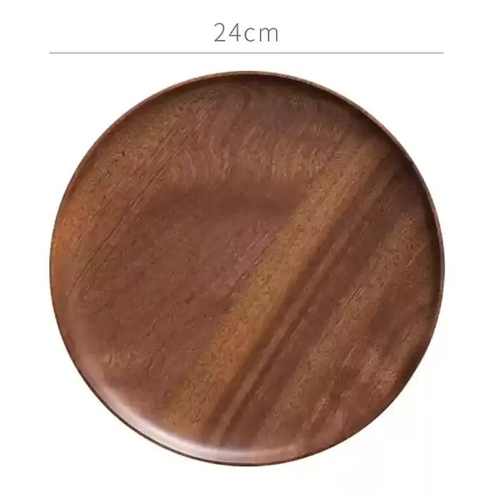 Assiette ronde en bois de Style japonais