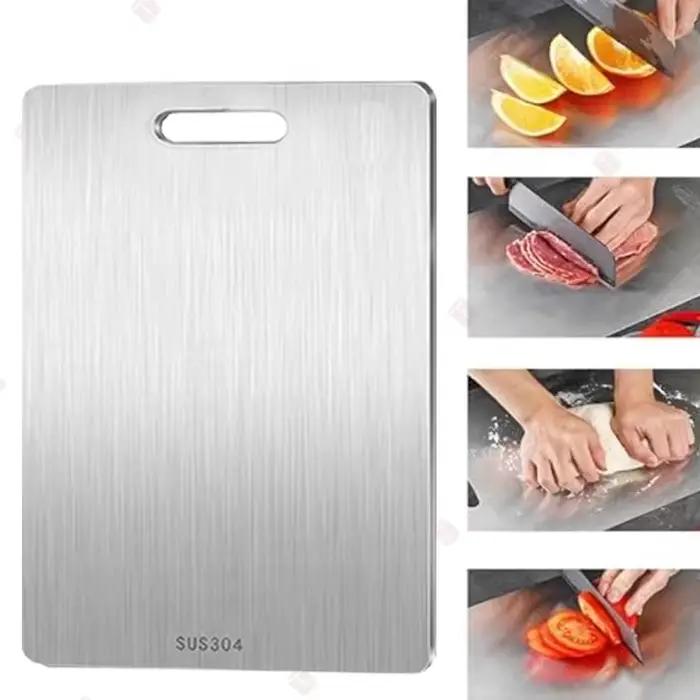 Planche à découper de cuisine en acier inoxydable