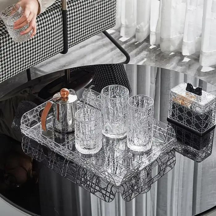 Plateau acrylique Transparent de luxe léger