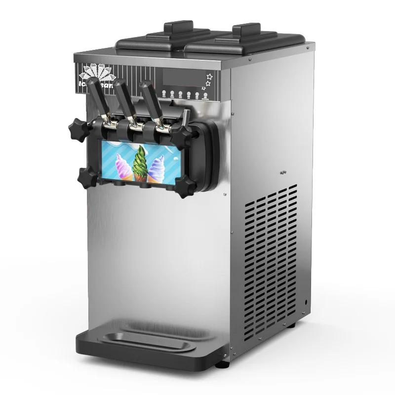 Machine à glace molle italienne portable à 3 saveurs, à base de lait, en acier inoxydable, personnal
