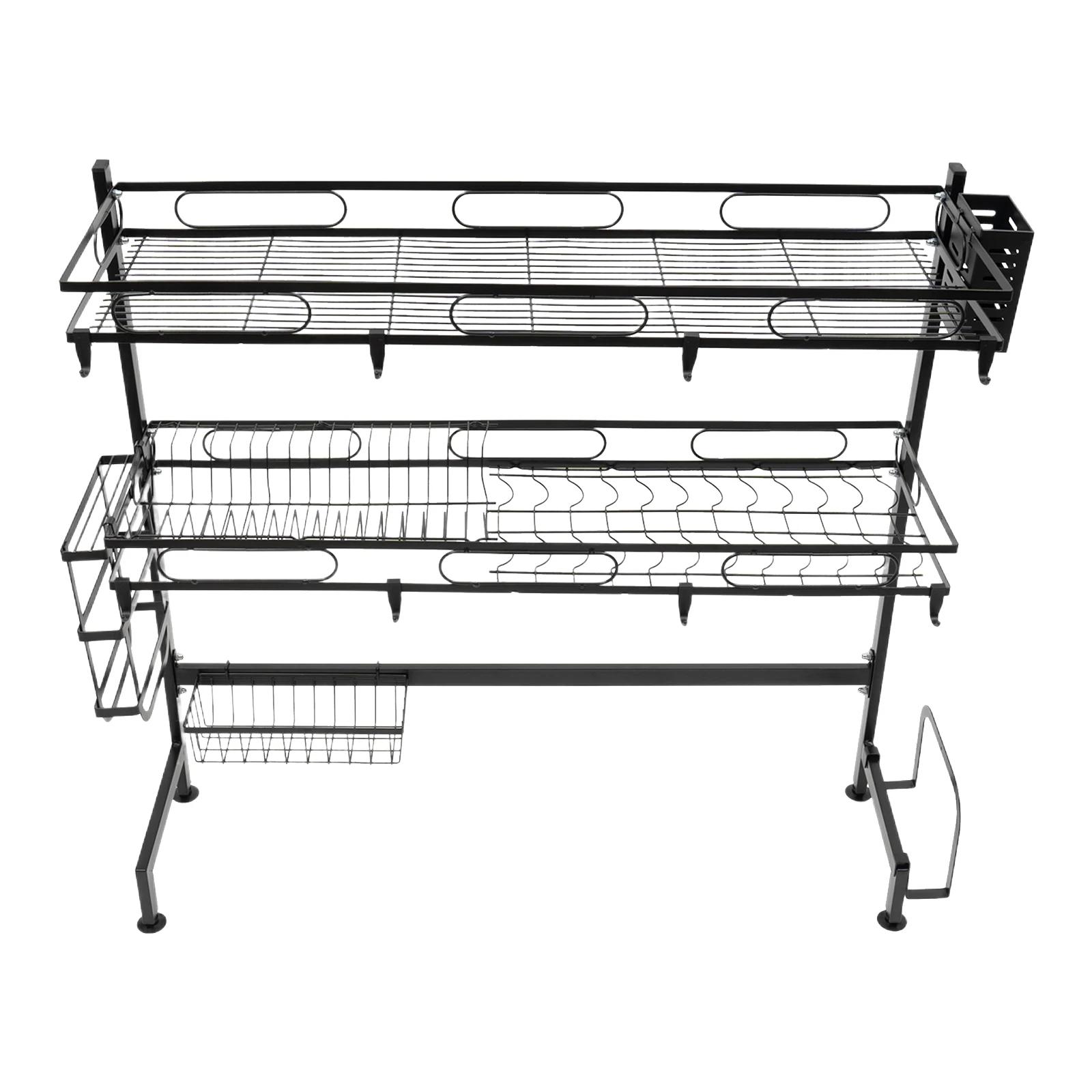Vaccage de vaisselle au-dessus de l'évier à 2 niveaux T1, ouverture de proximité des couverts, étagè