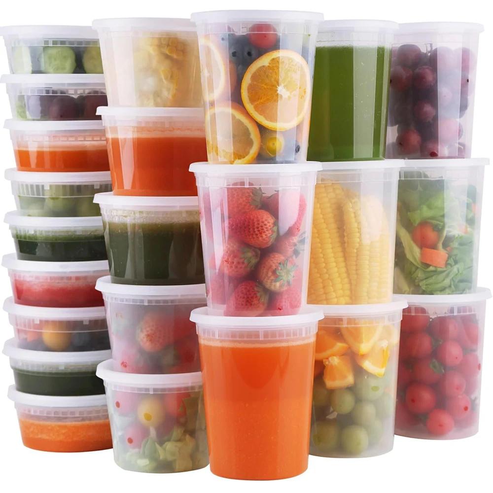 Conteneurs Deli avec couvercles, conteneurs de stockage des aliments avec couvercles, coffre-fort po