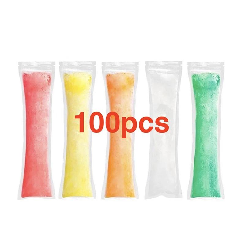 100 sacs de congélation jetables pour bâtonnets glacés DIY, moules pour crèmes glacées maison, activ