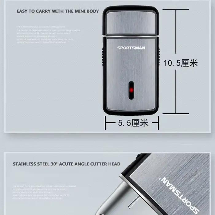 Mini rasoir électrique pour hommes, rasoir Portable multifonctionnel, couteau à barbe, chargeur USB,
