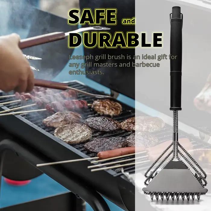 Brosse de gril sûre-brosse de barbecue sans poils-nettoyeur de barbecue en acier inoxydable résistan