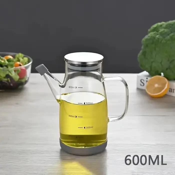 Bouteille de 600/800/1000ml avec bec sans goutte, Pot d'huile en verre de cuisine, distributeur d'hu