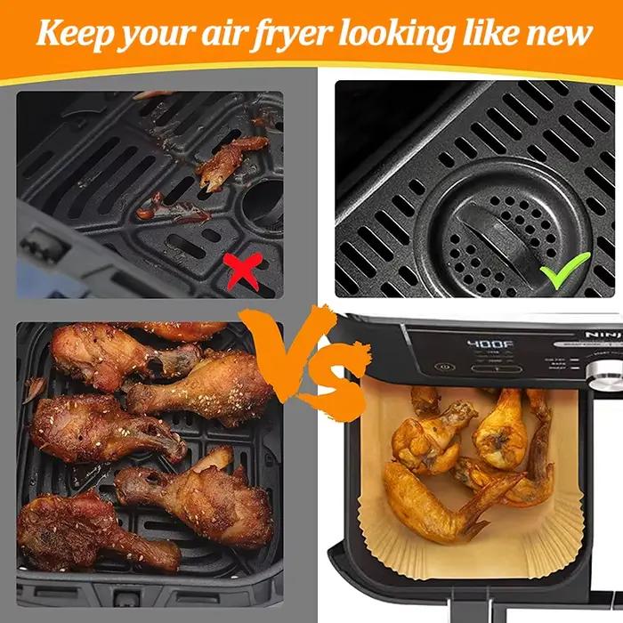 Papier jetable pour friteuse à Air, antiadhésif, tapis de cuisson pour friteuse à air, résistant à l