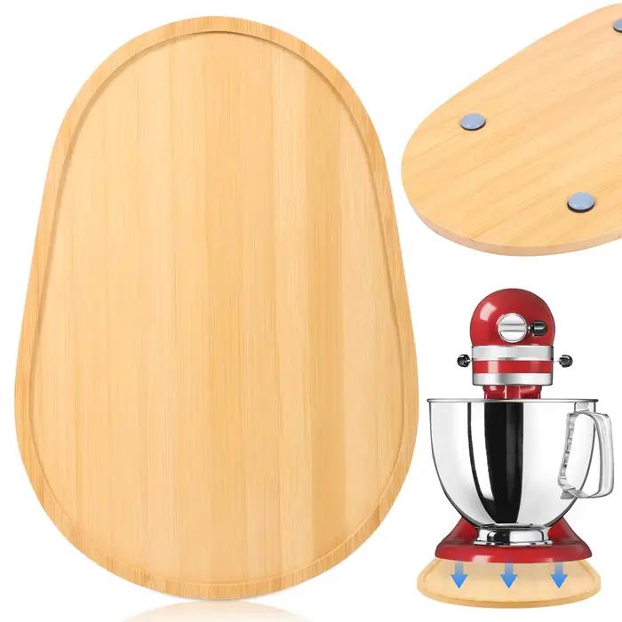 Tapis de déplacement en bambou pour batteur sur socle, plateau de rangement de comptoir facile à dép