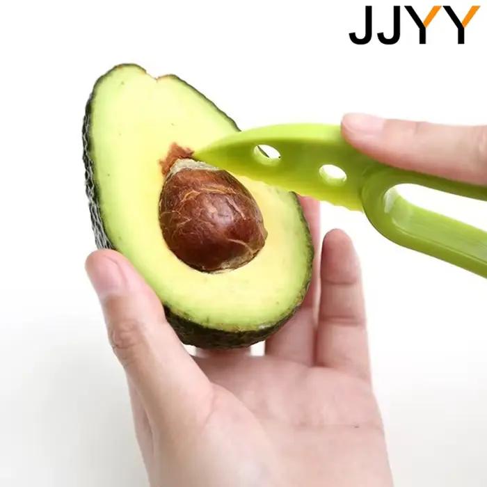 JJYY 3 en 1 trancheuse d'avocat karité corer beurre éplucheur de fruits coupe séparateur de pulpe co