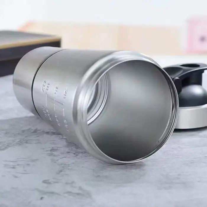 Tasse à secouer à Double Section en acier inoxydable monocouche, avec réservoir de stockage d'échell