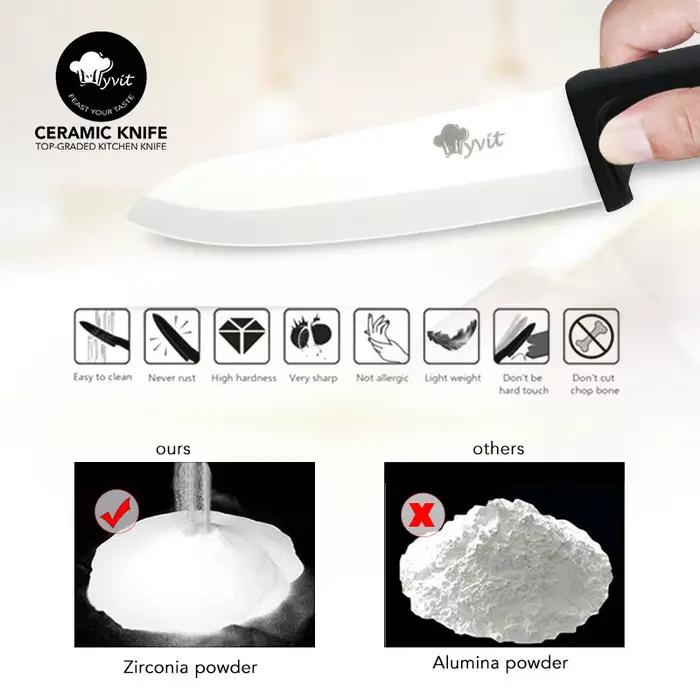 Couteau en céramique 3 4 5 6 pouces, trancheur utilitaire de Chef, couteau à pain dentelé, ensemble