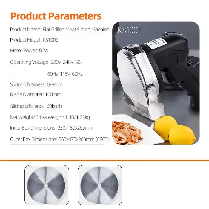DIVEDEER Couteau à Shawarma Électrique Professionnel, Trancheuse Commerciale en Acier Inoxydable pou