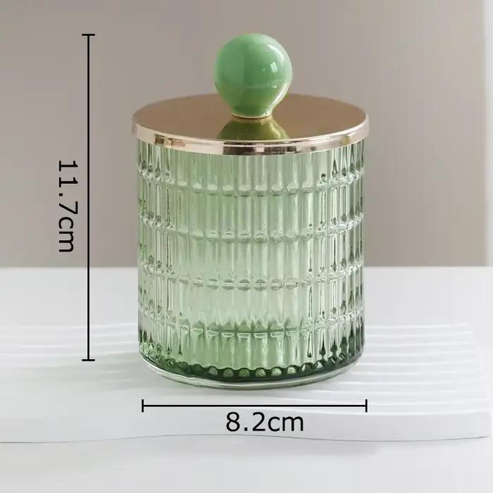 Bocaux de Rangement en Verre Coloré, Boîte à Thé, Pot à Bonbons, Boule en Céramique, Pot Décoratif a