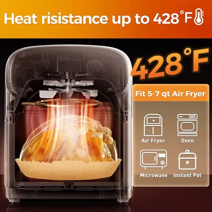 Revêtement en papier jetable pour friteuse à Air, pour Cosori ninja carré/rond, parchemin antiadhési