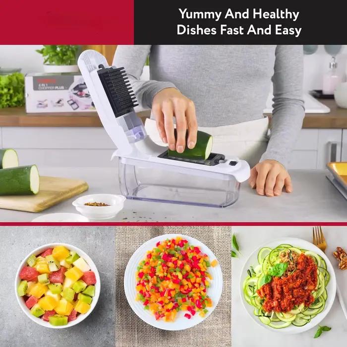 Hachoir à Légumes en Spirale avec Récipient, Gadgets de Cuisine, Accessoires Essentiels pour la Mais