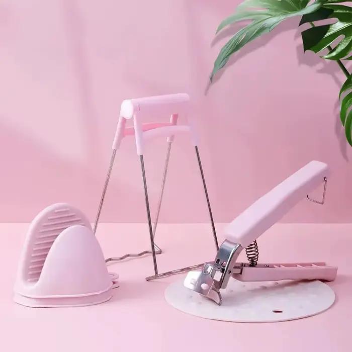 Pince Anti-brûlure, lève-disque, pince à vapeur, gants en Silicone, plateau de four à micro-ondes, p