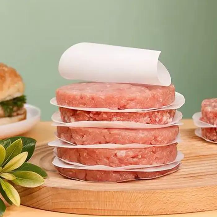 Feuille de papier ciré rond pour galettes de Hamburger, 100 pièces, pour presse à hamburgers, cuisso