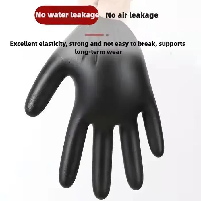Gants de cuisine jetables en Latex Nitrile, noirs, vaisselle de lavage, travaux ménagers, industrie