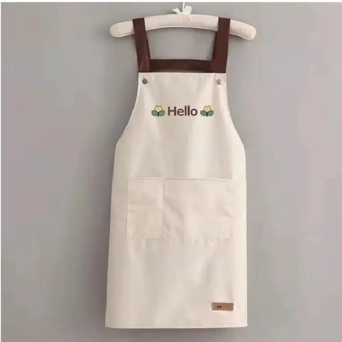 Tablier imperméable imprimé Hello Letter, cuisine, maison, grande poche, rangement, cuisson initiée,