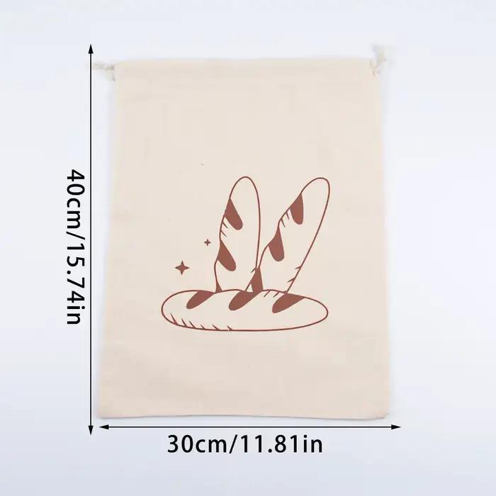 Sac à pain en lin réutilisable, Baguette en coton, sac de rangement à cordon de serrage, pain fait m
