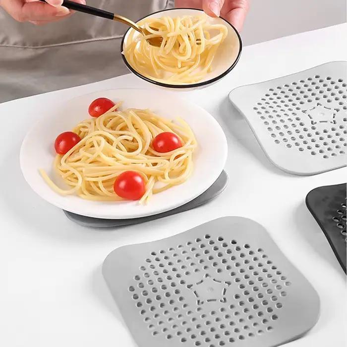 Filtre anti-blocage pour évier, attrape-cheveux pour baignoire, couvercle de bouchon en silicone pou