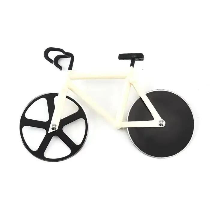 Couteau à pizza en acier inoxydable en forme de vélo à deux roues, outil de coupe de pizza, vélo ron