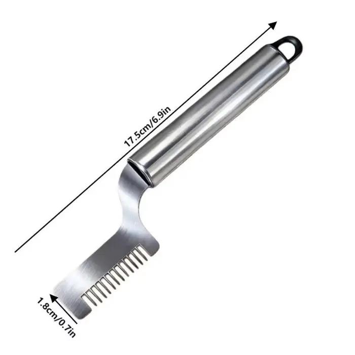 Couteau de cuisine en soie, couteau à oignon vert haché en acier inoxydable, tête de coupe incurvée,