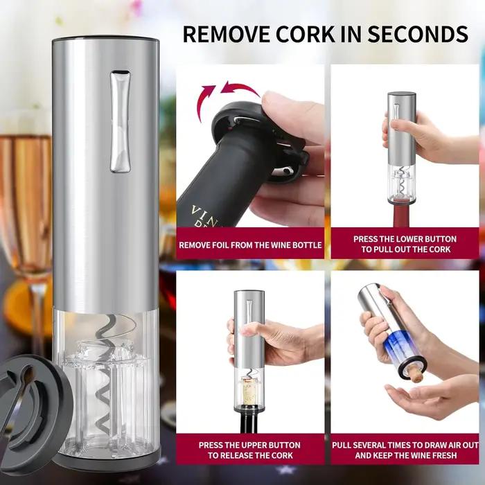 Ouvre-vin rouge électrique Rechargeable, tire-bouchon automatique, ensemble coupe-feuille, bouchon d