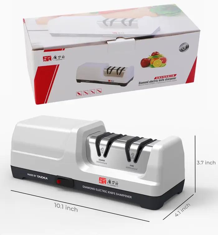 Aiguiseur de couteaux électrique de cuisine, abrasif 100% diamant, 20 ° Affûtage de précision, res