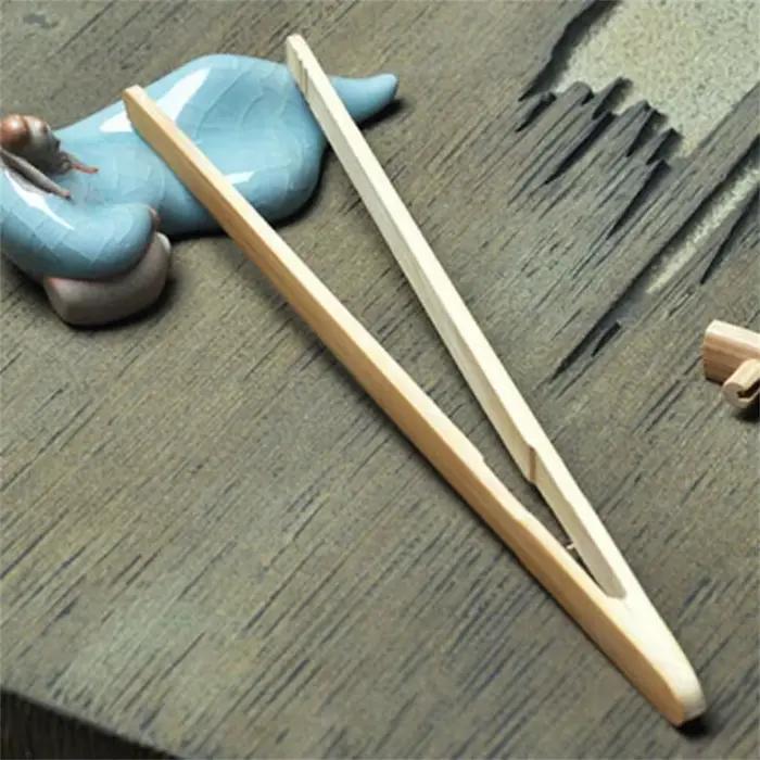 Pinces à salade pour pain grillé en bois de bambou, 2 pièces, 18cm, grille-pain, Bacon, sucre, glace