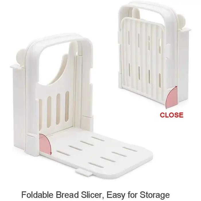 JXSLICER-Machine à trancher le pain de toast réglable, outils pliables en plastique, guide de coupe
