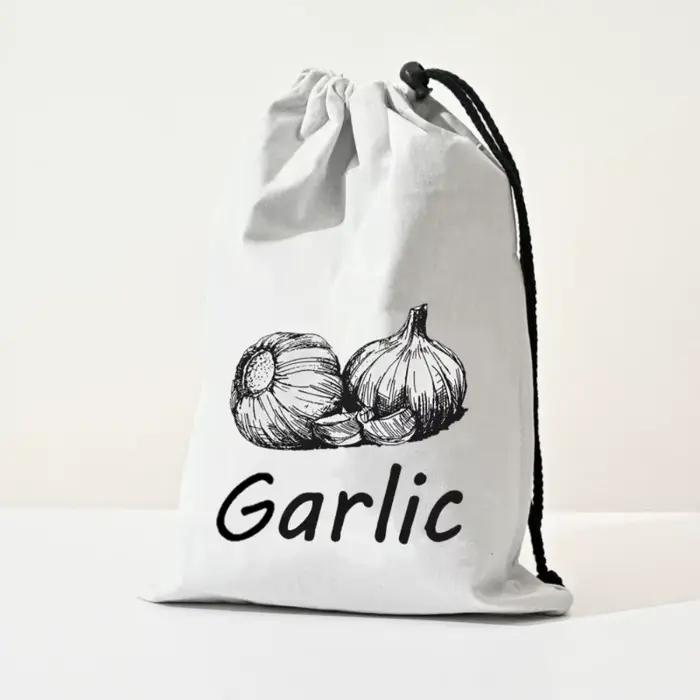 Sac de rangement durable et réutilisable pour oignons et pommes de terre, avec cordon de serrage et