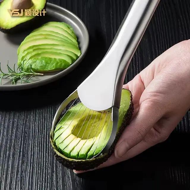 Couteaux à avocat en acier inoxydable, gadgets de cuisine, artefact de coupe de fruits, tranches de