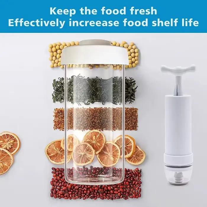 Kit de scellage sous vide portable avec pompe à vide manuelle, compatible avec FoodSaver Mason Can,