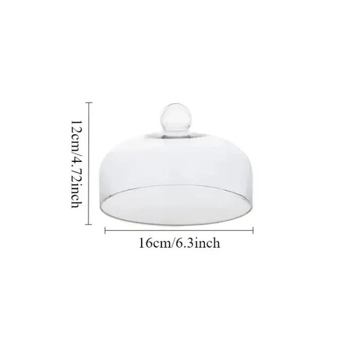 Dôme à gâteau en verre transparent – Couvercle alimentaire anti-poussière pour desserts, fromage, Fr