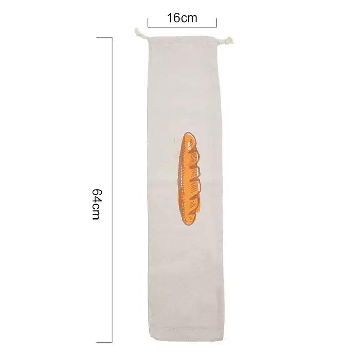Sac de rangement en lin réutilisable pour collation créative, baguette française portable, toast-rid