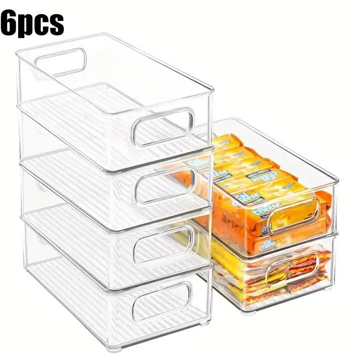 6 ensembles. Boîte de rangement pour réfrigérateur, boîte de rangement alimentaire pour réfrigérateu