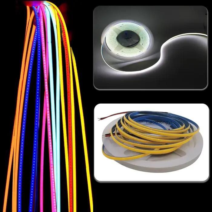 Bande lumineuse LED COB Ultra fine, 3mm, DC12V, 392 diodes/m, pour décoration de maison, voiture, br