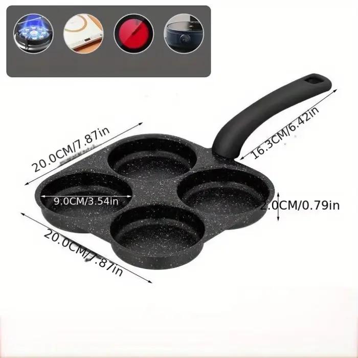 Poêle à œufs antiadhésive, cuiseur à œufs 4 tasses, adapté aux cuisinières à gaz et aux plaques à in