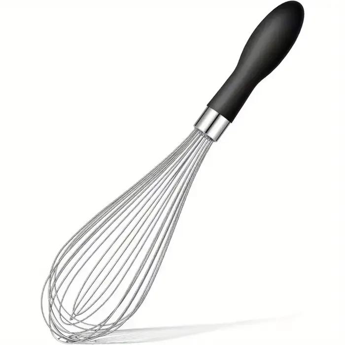 Fouet en acier inoxydable de qualité supérieure, poignée ergonomique en Silicone à poignée souple, E