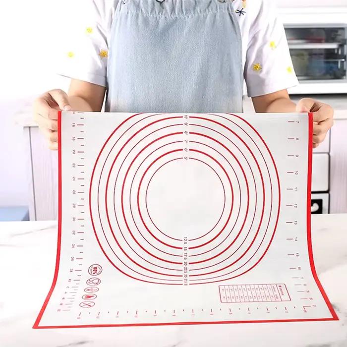 Tapis de cuisson en fibre de verre et Silicone, grand tampon à pétrir, Surface antiadhésive, tapis d